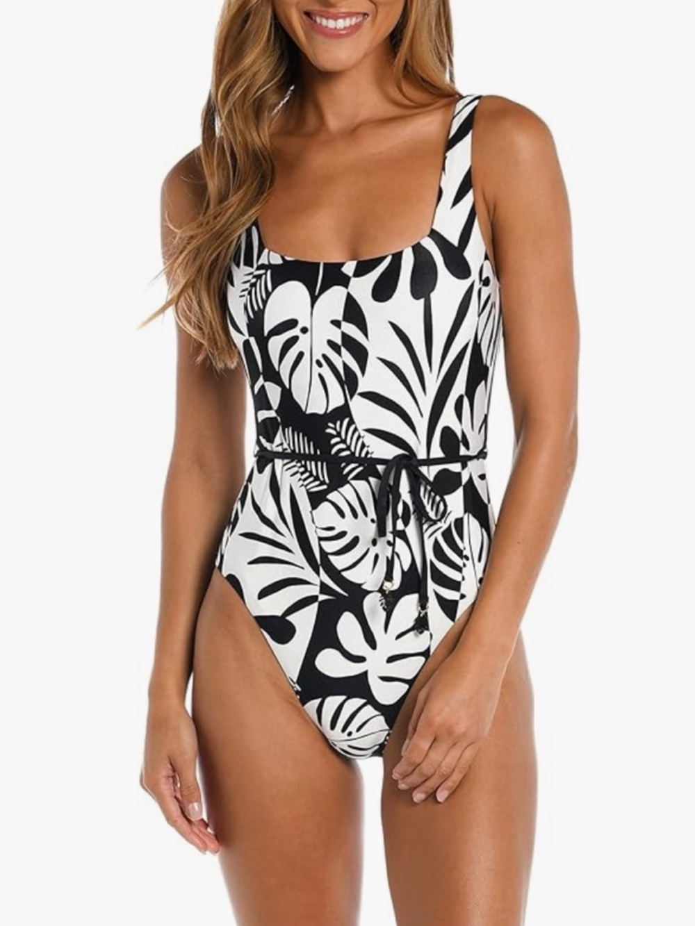 Sunshine 79 Black & White Tropical Print One-Piece Swimsuit Size 8 NEW With Tag